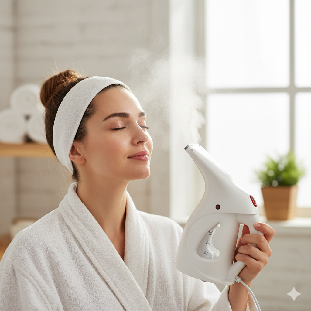 Fast Heat-up Portable Handheld Garment/Facial Vapor Steamer Iron Brush for Home and Travel Handy (Multicolour)